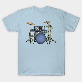 Blue Vintage Drum Set T-Shirt